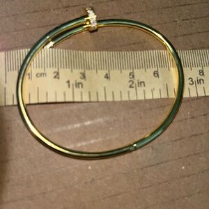 Nail Bangle Bracelet with Stone